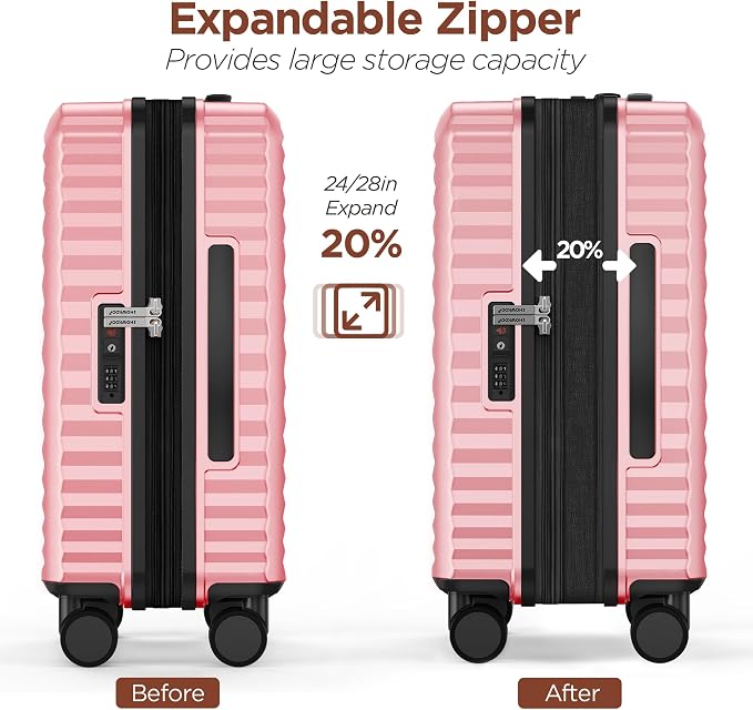 SHOWKOO Suitcase Hardside Expandable Luggage Set, Suitcase - Image 7
