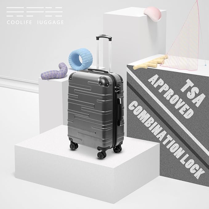 Coolife Luggage Expandable Suitcase 3 Piece Set - Image 2