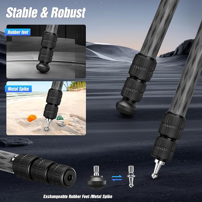 71" Carbon Fiber Travel Tripod - Image 5