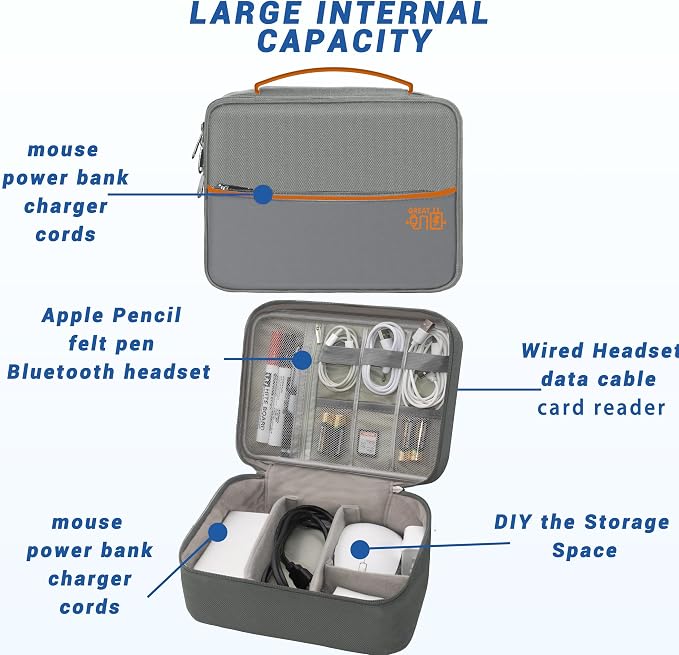 Electronics Organizer, Travel Cord Organizer Pouch, Portable Cable Organizer - Image 5