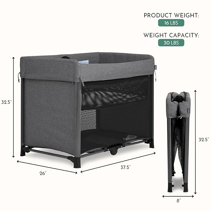 Evolur Zane Portable Playard – Foldable, Removable Mattress - Image 3