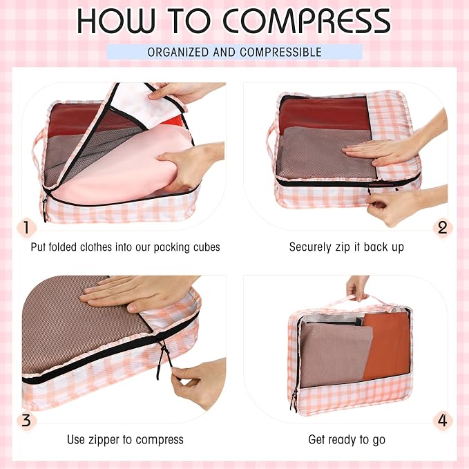 5 Pcs Packing Cubes for Suitcase Large Travel Cubes Carry on Luggage Organizer - Image 5