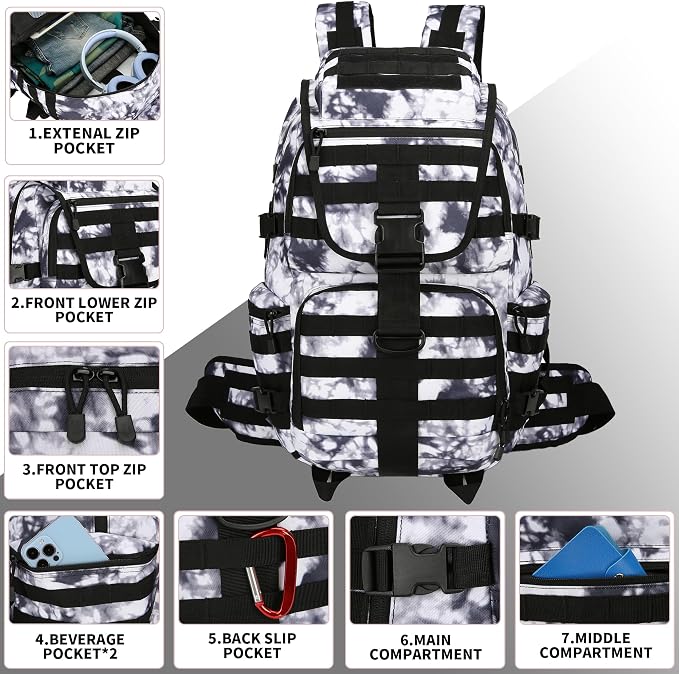 50L Military Tactical Backpack Hiking Waterproof Backpack Large Military Pack 3 - Image 2
