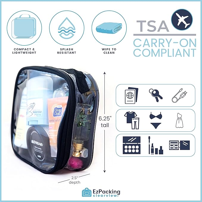 EzPacking Clear TSA Approved 3-1-1 Travel Toiletry Bag - Image 3