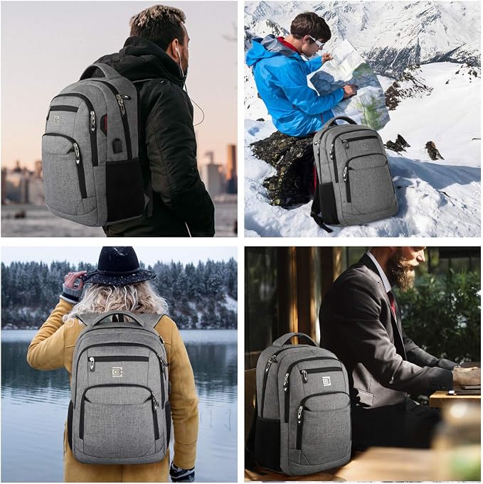 17 Inch Laptop Backpack, Business Anti Theft Slim Durable Laptops Backpack - Image 7