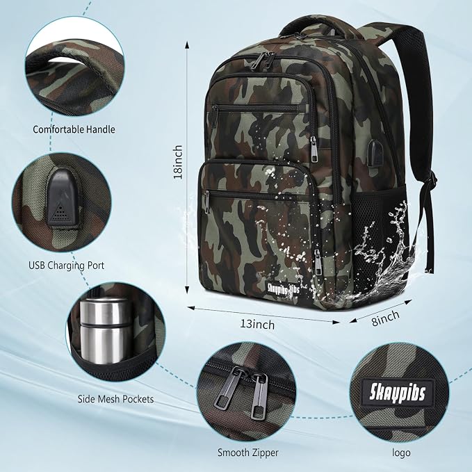Backpck for Women Men, School backpacks for Girls Teen Boys, 15.6 inch Laptop - Image 3