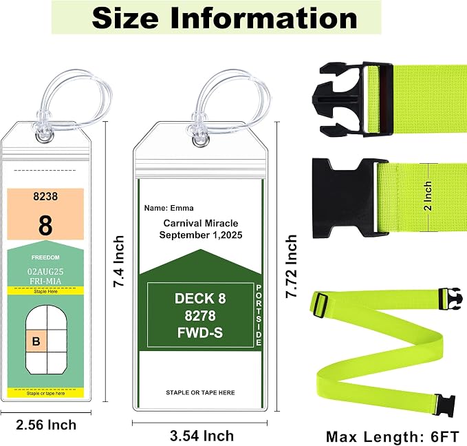 8 Pack Luggage Straps and Cruise Luggage Tags Set, Luggage Straps - Image 2