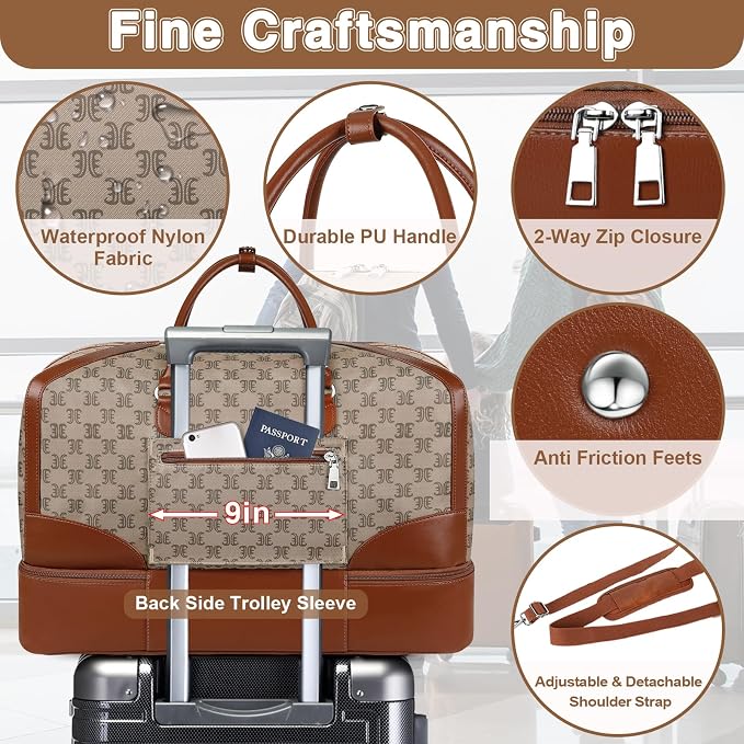 Weekender Bag for Women, Travel Duffel Bag Carry On Overnight Bag - Image 4