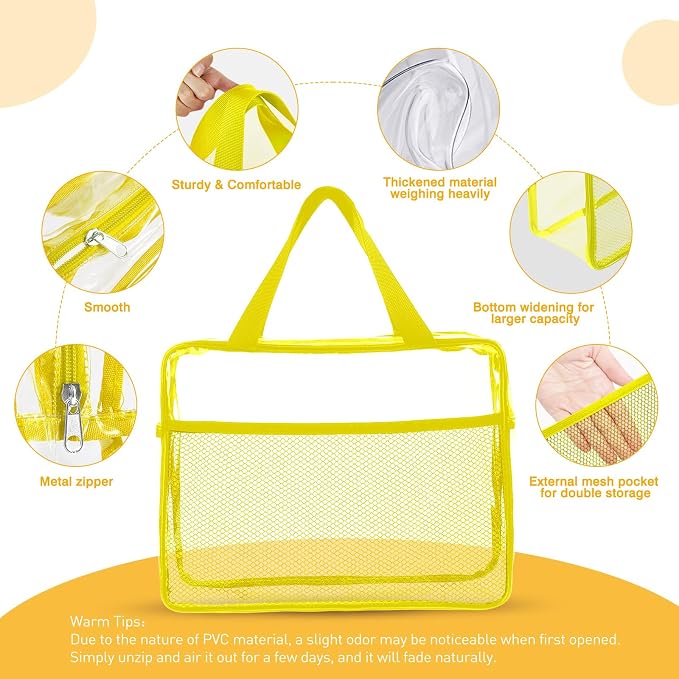 XEWEA Clear Travel Toiletry Bags, 3 Pack TSA Approved Transparent Makeup Bag - Image 3
