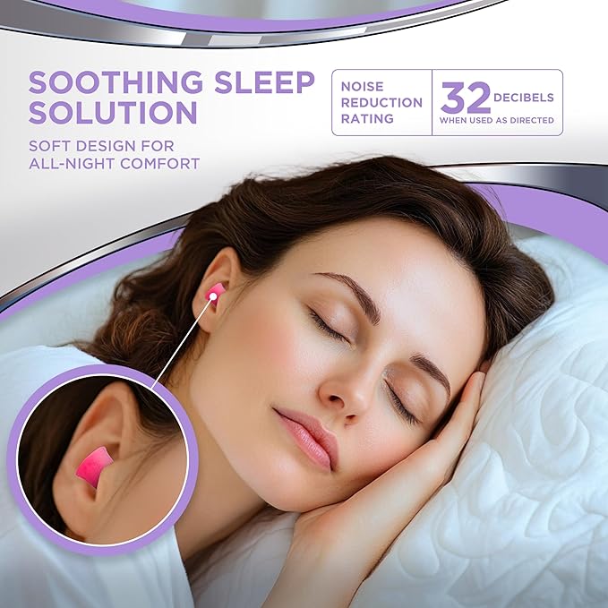Hearos Sleep Pretty Tonight Foam Ear Plugs, Hearing Protection, 32 NRR - Image 2