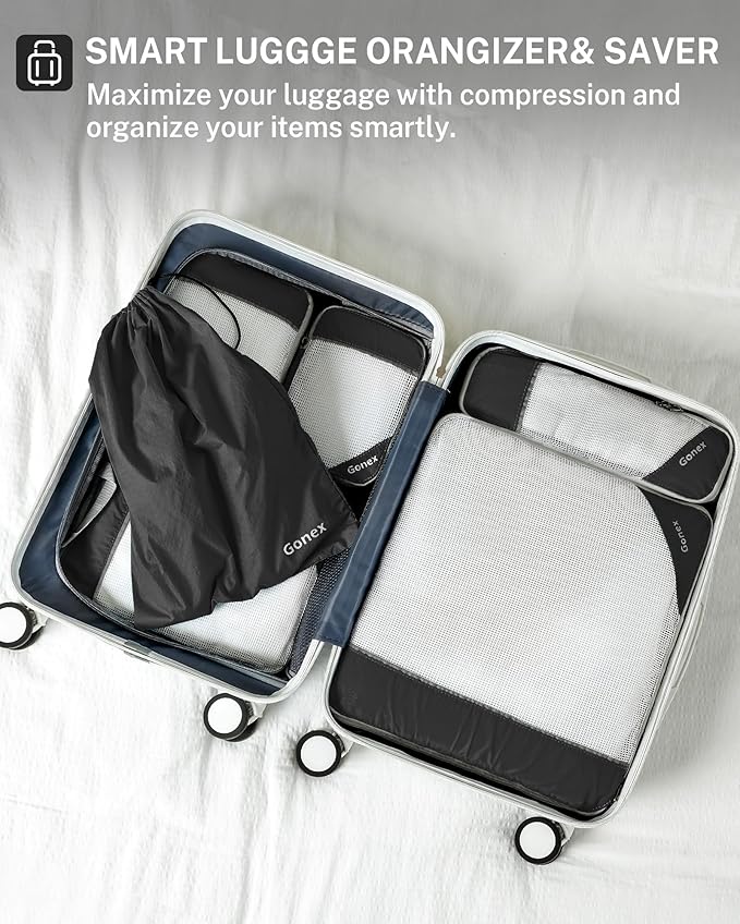 Compression Packing Cubes, Gonex Extensible Storage Mesh Bags Organizers - Image 7