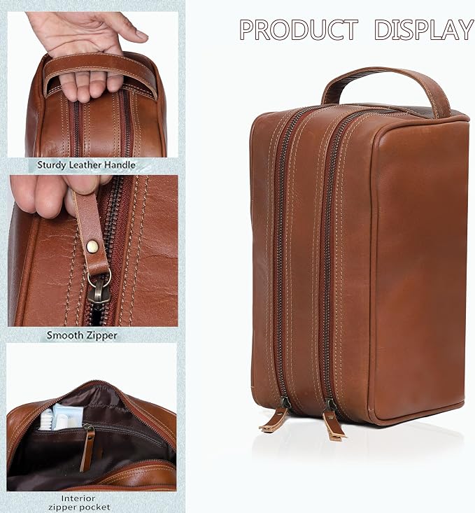VC VINTAGE COUTURE Leather Toiletry Bag - Image 4