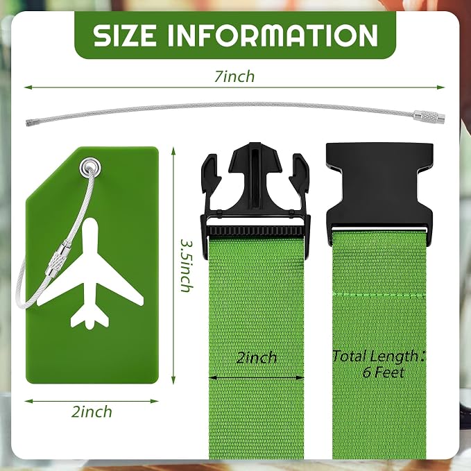 Weewooday 8 Pcs Luggage Straps Suitcase Tags Set - Image 2