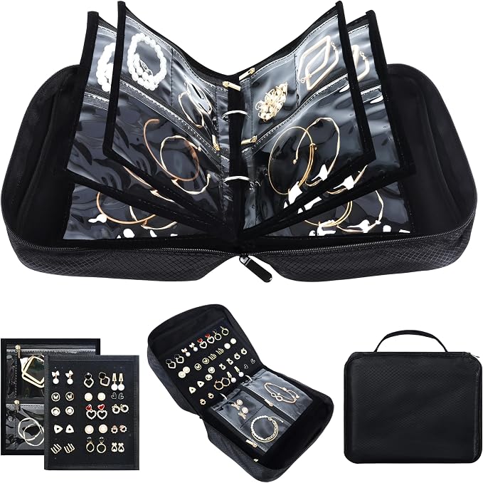 Meneng Travel Jewelry Case Organizer: Jewelry Bags Storage Book Binder - Image 7