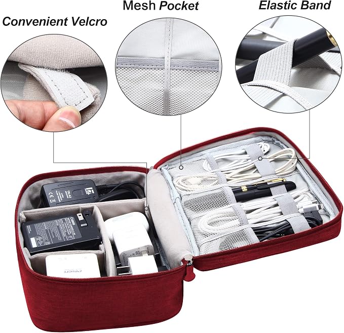 Electronics Organizer Travel Universal Cable Organizer Bag Waterproof - Image 3