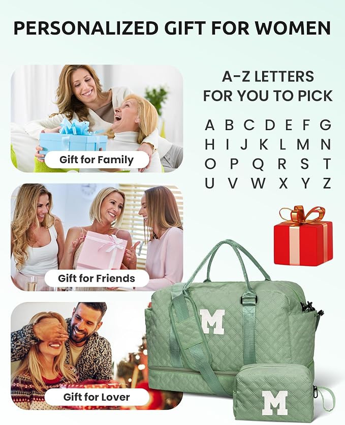 Teacher Gifts Monogrammed Gift for Women-Initial Travel Bag - Image 2