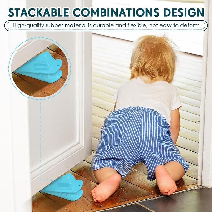 Frienda 4 Pcs Jumbo Door Stoppers Heavy Duty Door Stopper Tall up to 2inch Tall - Image 5