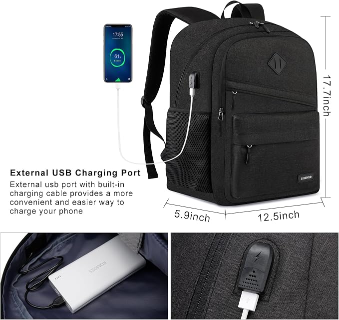 School Backpack for Teens Boys, 15.6 Inch Laptop Backpack - Image 3