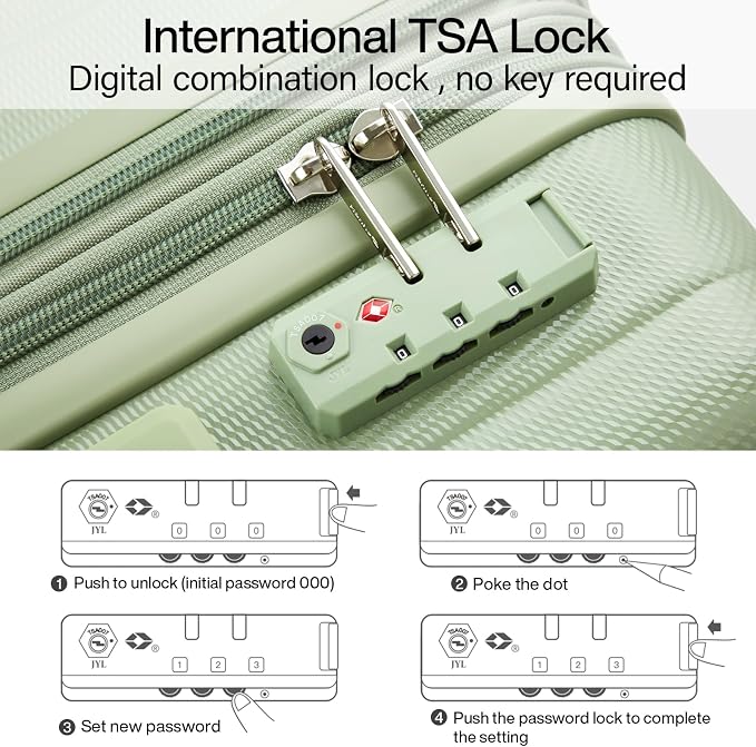 Hanke Expandable Hardshell Luggage Sets 3 piece Carry on Luggage - Image 6