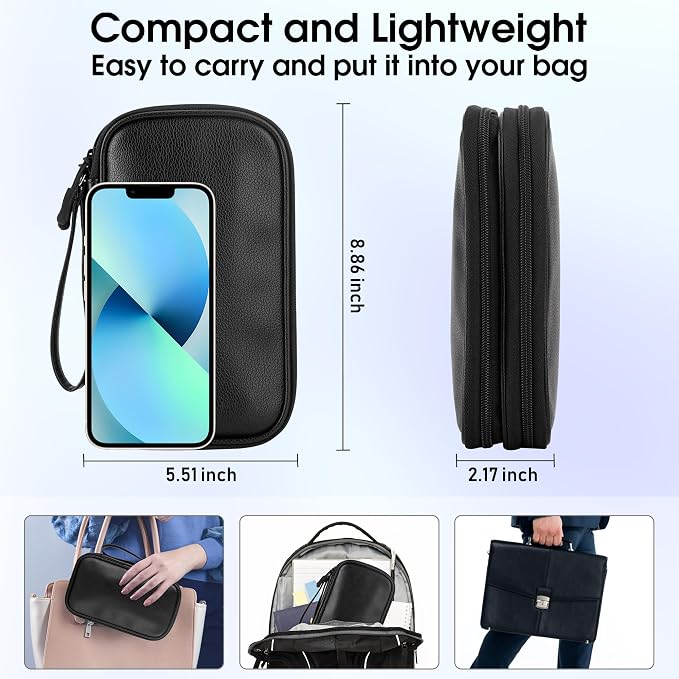 Leather Travel Electronic Organizer - Image 3