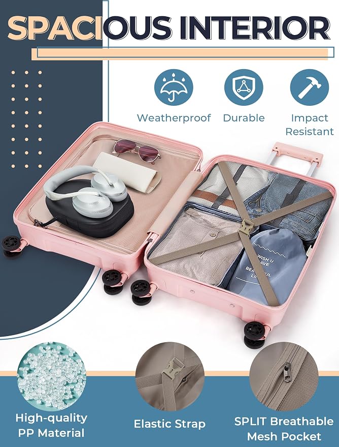 Luggage Sets 5 Piece, Suitcases - Image 6