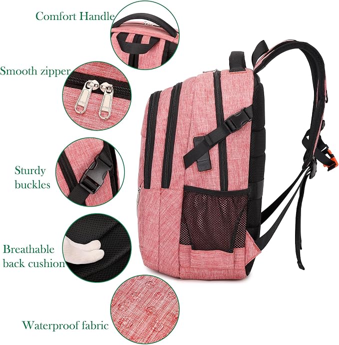 FENGDONG Large Laptop Backpack 17.3 inch Durable Waterproof Travel College - Image 4