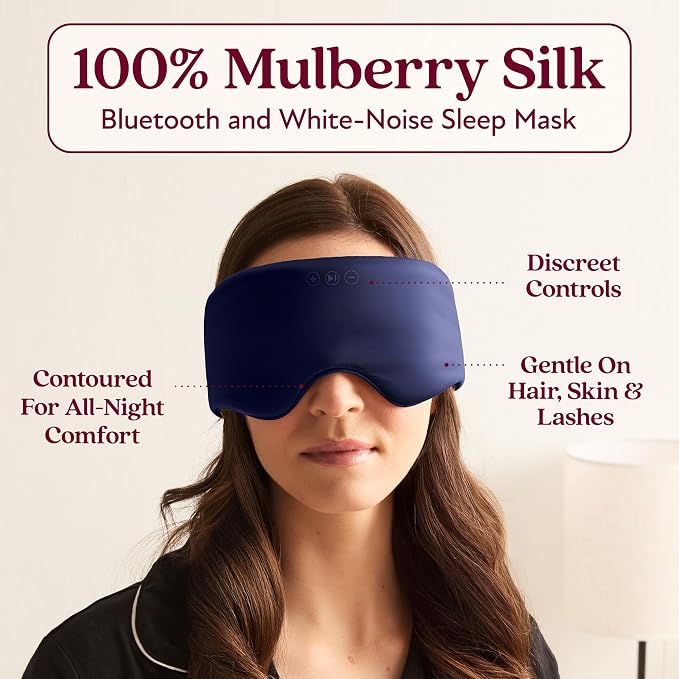 SilkSound 100% Mulberry Silk Bluetooth Sleep Mask, Skin-Friendly Sleeping - Image 2