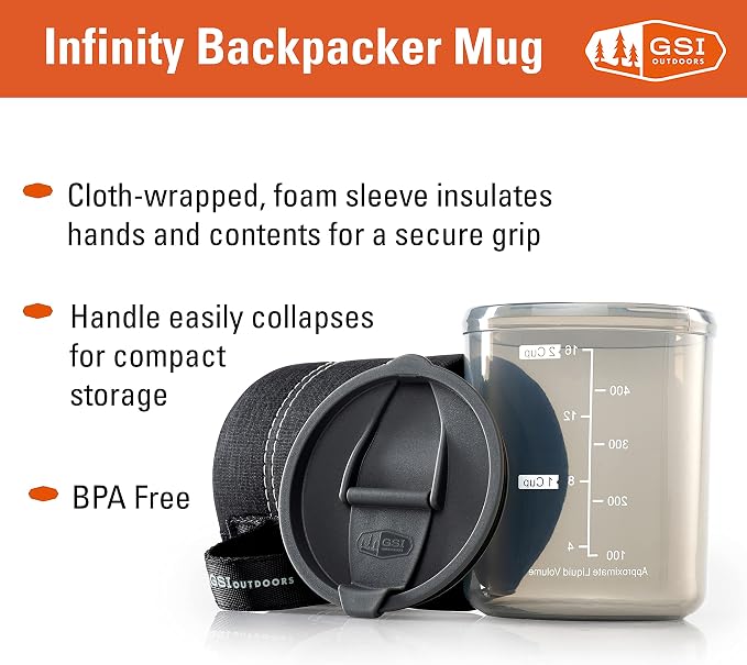 GSI Outdoors Infinity Backpacker Mug I Lightweight, BPA-Free Coffee Cup - Image 3