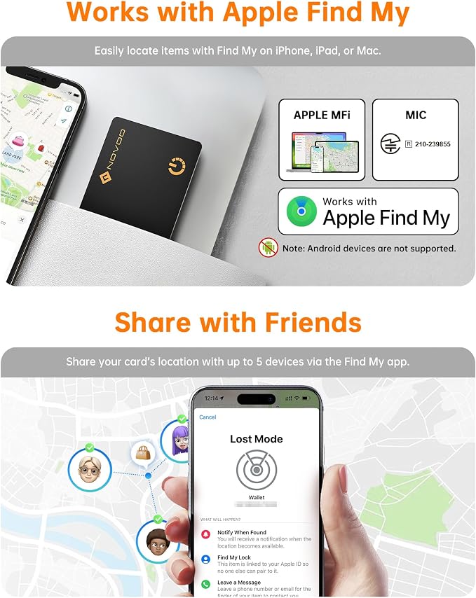 NOVOO Air Locator Tag Wallet Tracker Card - Image 6