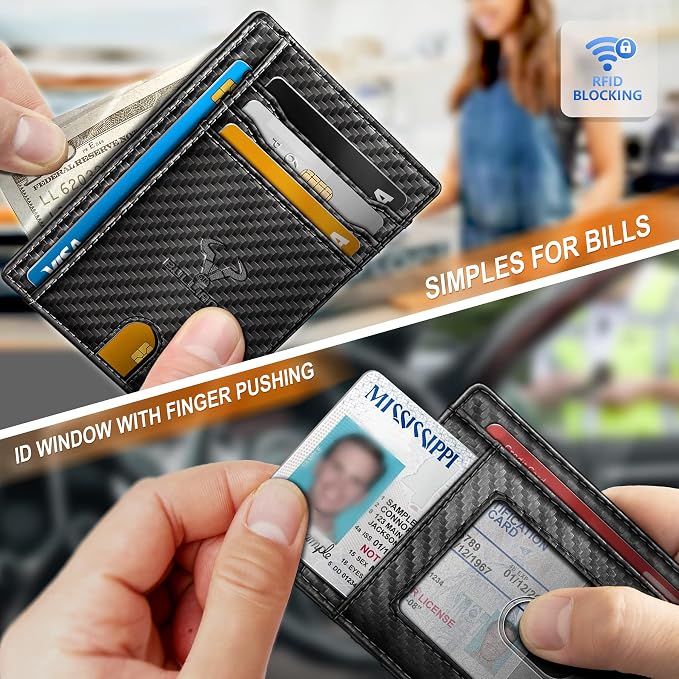 BULLIANT Slim Wallet, Skinny Minimal Thin Front Pocket Wallet Card Holder - Image 4