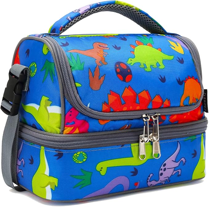 FlowFly Kids Double Decker Cooler Insulated Lunch Bag Large Tote by FlowFly