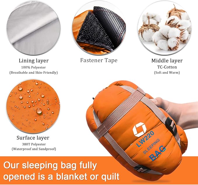 ECOOPRO Warm Weather Sleeping Bag - Image 3