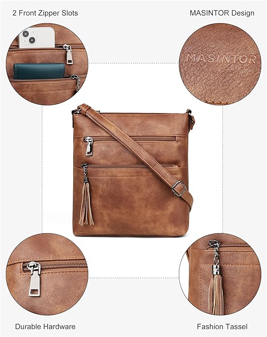 MASINTOR Crossbody Purses for Women, Adjustable Strap Shoulder Bag - Image 6