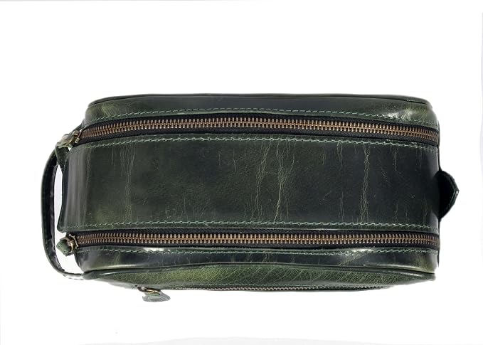 10" Premium Leather Toiletry Travel Pouch - Image 4
