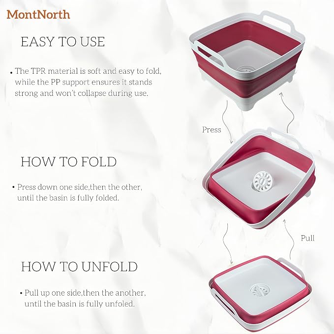 Collapsible Wash Basin 9L, Foldable Dish Tub - Image 3