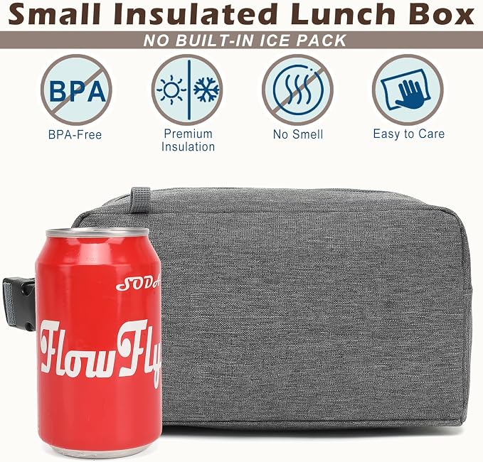 FlowFly Small Insulated Lunch box Portable Soft Bag Mini Cooler Thermal Meal - Image 2