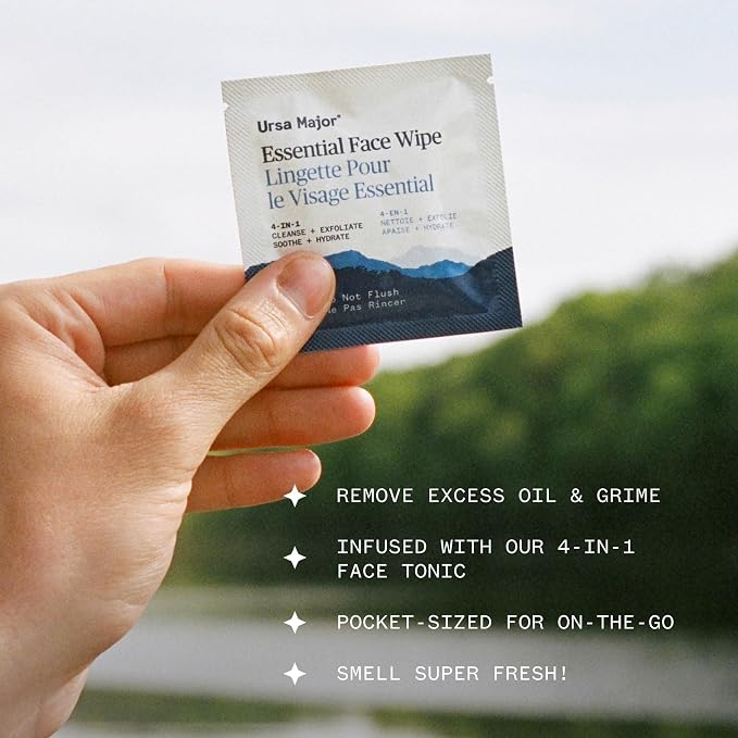 Ursa Major Essential Face Wipes | Natural, Biodegradable, Cruelty-Free | Cleanse - Image 3