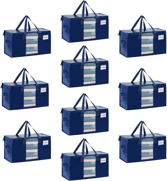 VENO 10 Pack Moving Bags, Comforter and Blanket Storage Bags by Veno