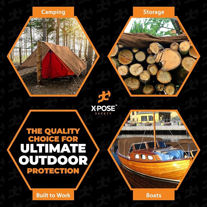Multipurpose Protective Cover Brown Poly Tarp 15' x 30' - Image 7