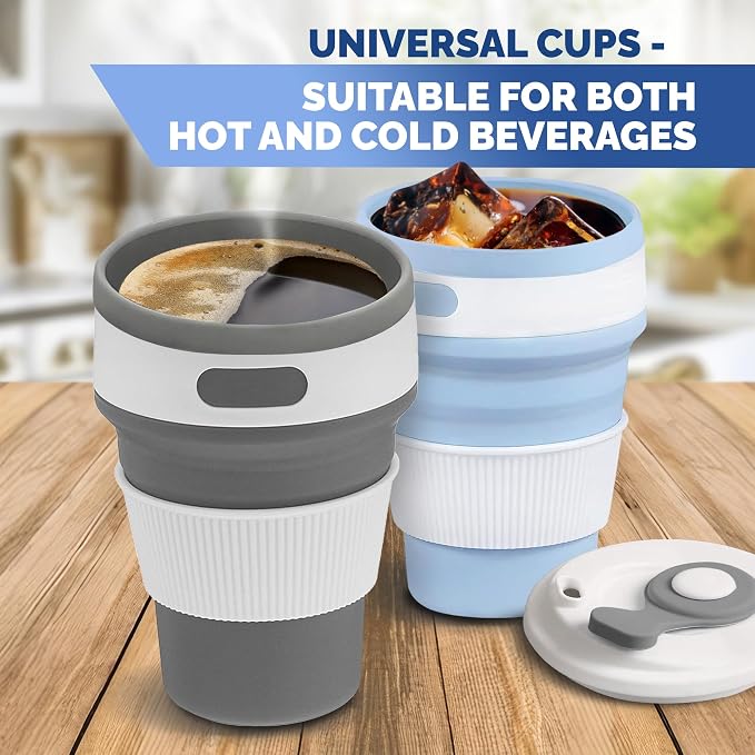 2-Pack Collapsible Coffee Cup Reusable – 12oz Leakproof Travel Coffee Mug - Image 6