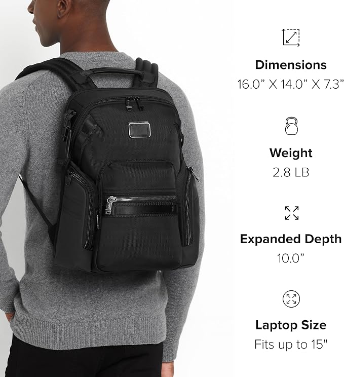 TUMI - Alpha Bravo Navigation Backpack - Everyday Travel Backpack - Fits Up to - Image 8