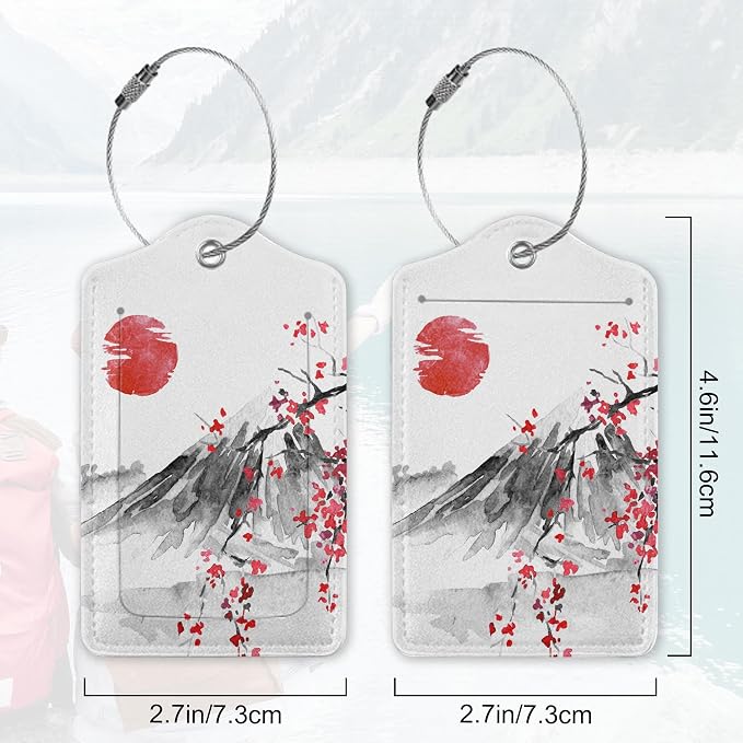 2Pcs Luggage Tag for Suitcase Japanese Cherry Blossom Cute Suitcase Tag - Image 2