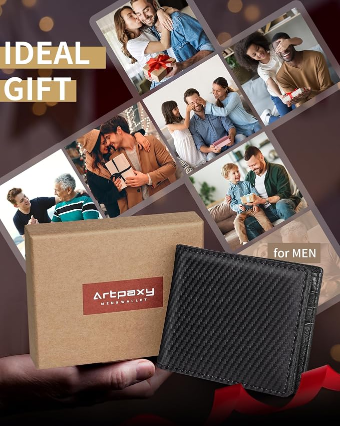 Mens Wallet Genuine Leather Bifold RFID Blocking Wallet - Image 6
