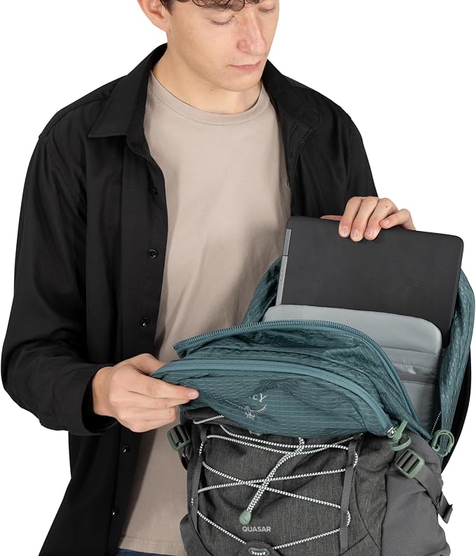 Osprey Quasar 26L Commuter Backpack, Cascade Blue/Coal Grey Heather - Image 9