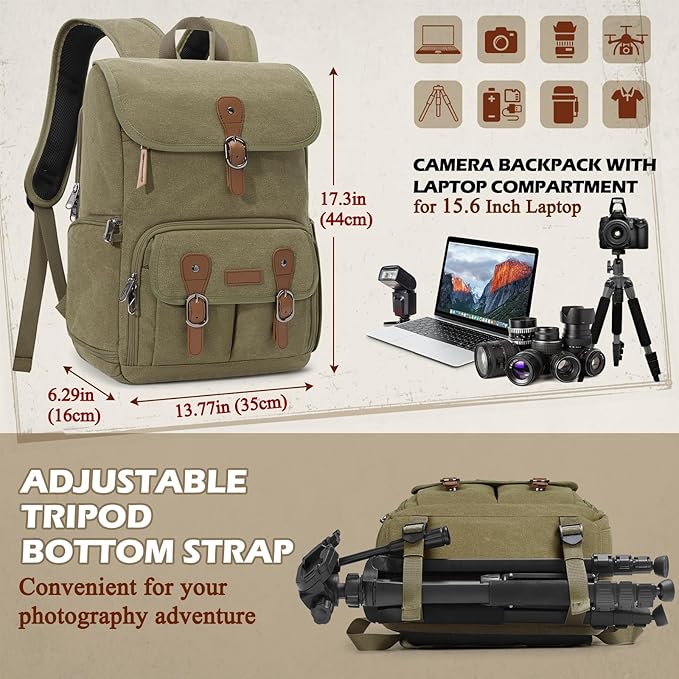 RAINSMORE Camera Bag Backpack for DSLR/SLR Mirrorless 15.6 Inch Laptop Camera - Image 6