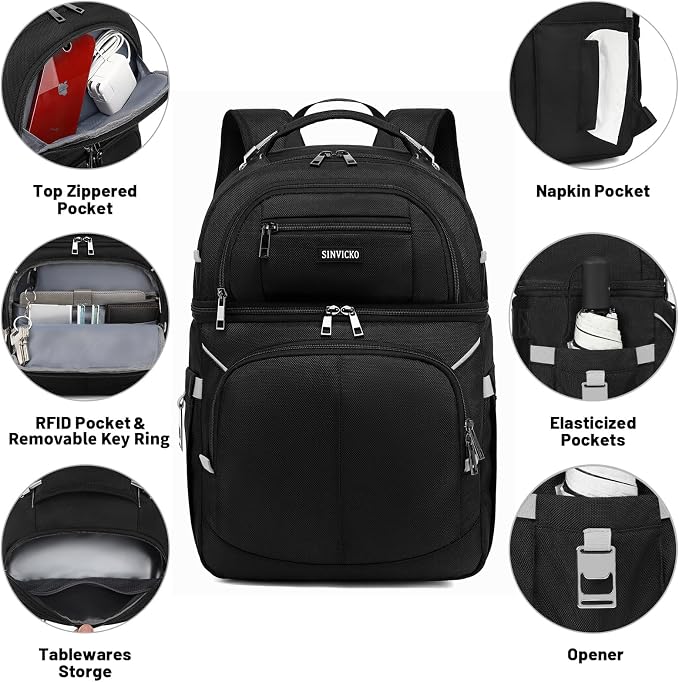 Insulated Cooler Backpack, Double Deck Leakproof Cooler Bag, Insulated Backpack - Image 2