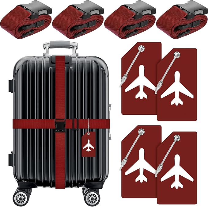 Weewooday 8 Pcs Luggage Straps Suitcase Tags Set by Weewooday