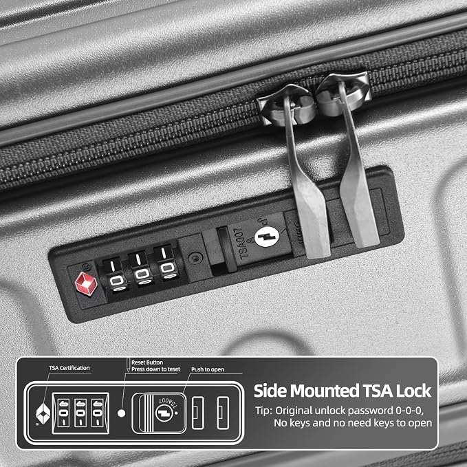 29 Inch Luggage with Expansion & Side Opening Design, 50 * 31*76cm, 117L~133L - Image 8