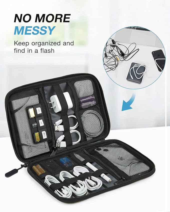 BAGSMART Electronics Travel Organizer Case, Compact Cable Organizer Bag - Image 2