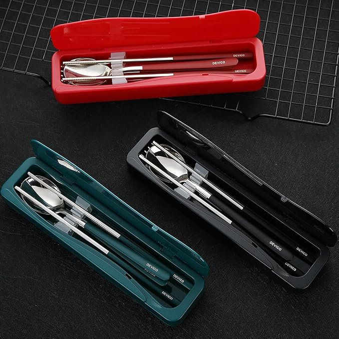 DEVICO Travel Utensils, 18/8 Stainless Steel Portable Reusable Camping - Image 7